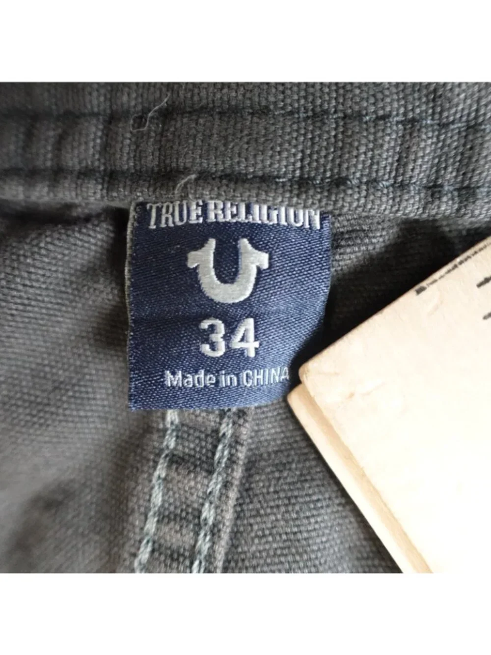 True Religion Mens Shorts 36 Black Solid Cargo Drawstring